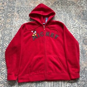Y2K Mickey Mouse Athletics Fleece Zip Up Hoodie
